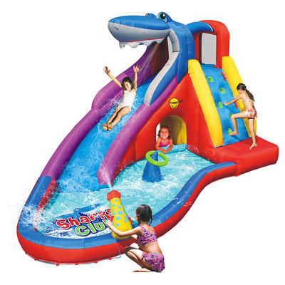 Happy Hop Sharks Club-9417 wet dry water park slide with cannon